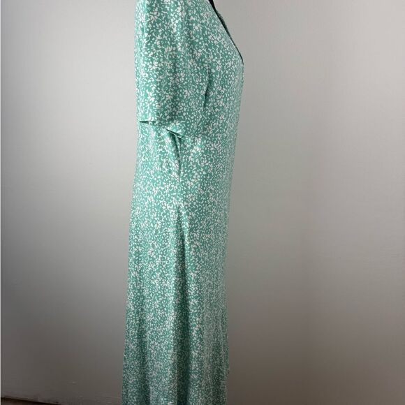 Lands' End Women’s Large Vneck Wrap Midi length Patterned Dress cotton - Picture 10 of 14